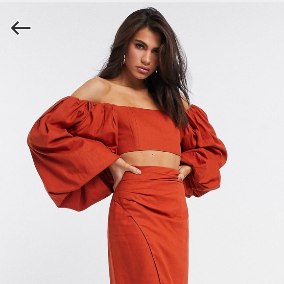 Zara Tops - ASOS off shoulder crop top with exaggerated sleeve